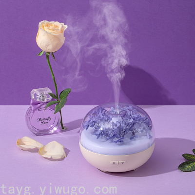 Colorful Night Lamp USB Preserved Fresh Flower Aroma Diffuser Desktop Essential Oil Diffuser Bedroom Mini Humidifier