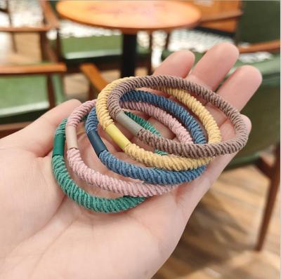 Korean Head Rope Internet Celebrity Ins Color Thread Hair Rope Mori Style Simple High Elastic Hair Elastic Band Hair Ring Batch
