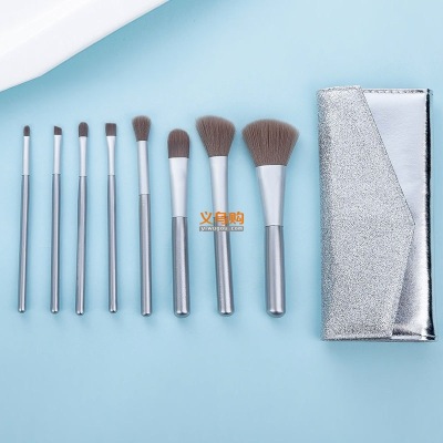 8 Pcs Professional plastic make up brush Label Makeup brush Makeup Brush Bag Set Wholesales