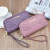 New Embroidered Leaves Women's Long Zip Clutch Wallet Fashion Coin Purse Large Capacity Mobile Phone Bag