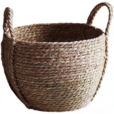 Hand-Woven Straw Rope Storage Basket