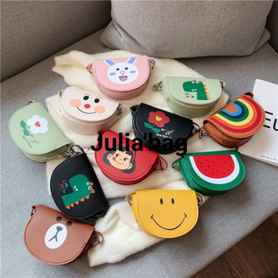 Children's Cartoon Small Satchel Leather Mobile Phone Bag Coin Purse Pu