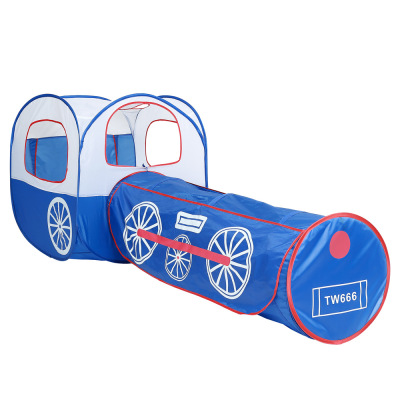 Cross-Border Children's Tent Blue Train Crawl Tunnel Ocean Ball Pool Two-Piece Game House Folding Yurt