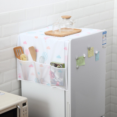 Refrigerator Cover Cloth Dust Cover Household Appliance Waterproof Cover Towel Household Refriderator Cover Hanging Bag Refriderator Cover Buggy Bag