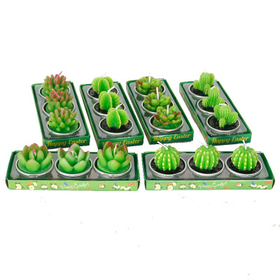 Factory Simulation Succulent Tealight Flower Home Scene Decoration KTV Decoration Smoke-Removing Plant Paraffin Candle