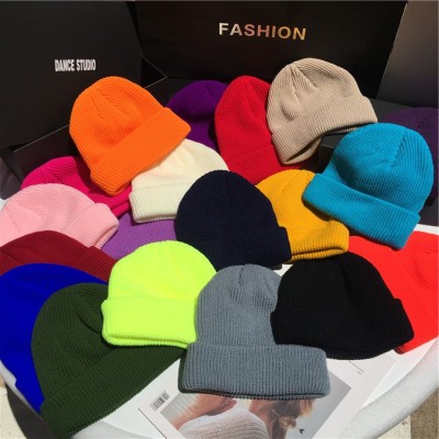 Korean Style Dome Autumn and Winter Knitting Woolen Cap Children Ins Chinese Landlord Hat Trendy Yuppie Toque Hooligans Skullcap Men