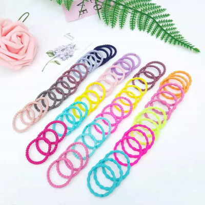 Boxed Korean Style Mixed Color High Elastic Children's Hair String Baby Hair Ring Does Not Hurt Hair Rubber Bands Hair Accessories for Tying up the Hair Factory Direct Supply