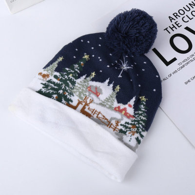 Decorative Supplies Adult and Children Knitted Christmas Hat Colorful Luminous Knitted Hat High-End Christmas Hat for the Elderly