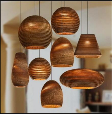 Honeycomb Bare Pupa Dining-Room Lamp Coffee Shop Lamp Paper Leather Lamp Thai Bar Southeast Asian Style Silkworm Pupa Corrugated Paper Chandelier