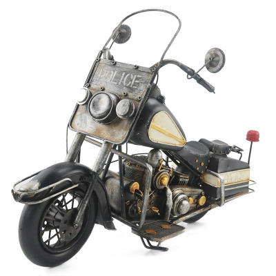 Iron Police Motorcycle Wholesale Home Decorations and Accessories Collection Office Room Crafts Ornament Furnishing