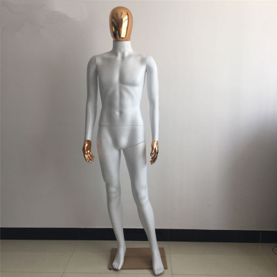 Factory Direct Sales High-End Spray Paint Matt White Electroplating Gold Head Gold Hand Male Model Clothing Display