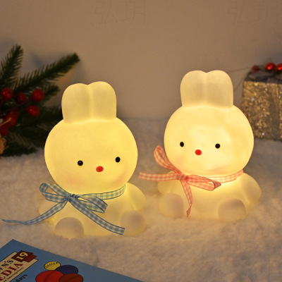 INS Bedroom Girl Led Small Night Lamp Cute Little Duck Rabbit Bear Light Decoration Dormitory New Creative Gift