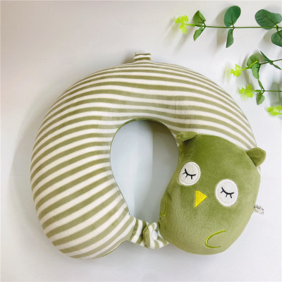 Factory Direct Sales Memory Foam Slow Rebound Striped Owl Neck Pillow U-Shape Pillow Nap Pillow to Map and Sample Customization