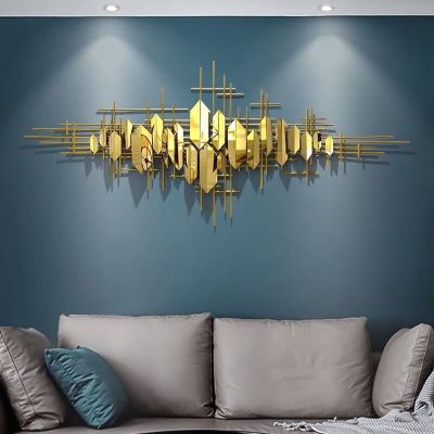 Modern Light Luxury Metal Wall Decoration Background Wall Pendant Model Room Living Room Dining Room Bedroom Decorative Creative Wall Decoration