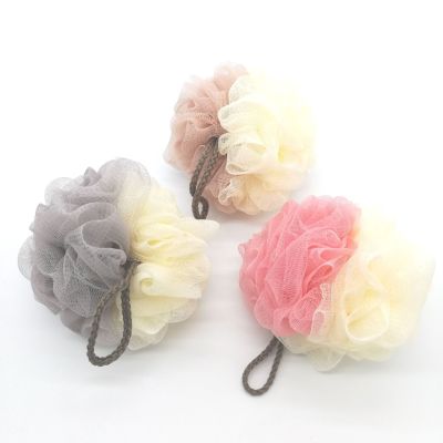 Plain Super Soft Bath Ball Two Colors Bath Shower Supplies Foaming Not Scattered Loofah Bath Bath Flower Foam Ball