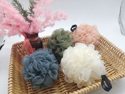Factory Direct Sales Plain Color Bath Ball Rub Back Loofah Bath Bath Towel Bath Sponge More Foam Soft Bath Flower