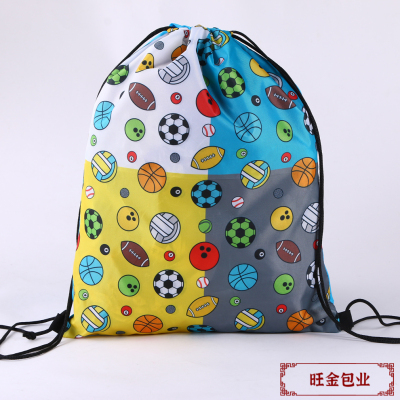 Highlight Your Extraordinary Personality Cartoon Printed Drawstring Pocket Drawstring Backpack Buggy Bag Simple Travel Storage Bag