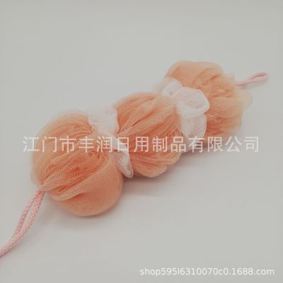 New Lantern Ball Mesh Sponge Three-Section Lantern Ball Loofah Bath Rub Back Bath Strip Strip Loofah