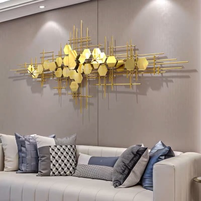 Modern Light Luxury Wall Decorations Living Room Wall Decoration Sofa Background Wall Hangings Bedroom Wall Decoration Creative Metal Pendant