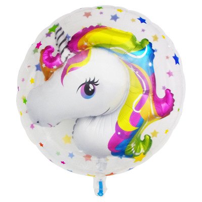 New Party Atmosphere Layout Supplies 24-Inch Decorative Balloon Color Unicorn Horse Restaurant round Ball Balloon