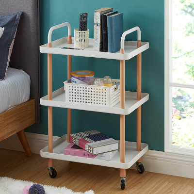 Floor Storage Rack Kitchen Balcony Bedroom Storage Trolley Tea Art Garden Trolley Rack