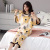 2021 Summer Pajamas Women's Short-Sleeved Cropped Pants Spring and Summer Pure Cotton Thin round Neck Cotton Two-Piece Suit Homewear