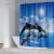 Cross-Border Shower Curtain Jumping Dolphin Shower Curtain Set Digital Printing Polyester Shower Curtain Punch-Free 