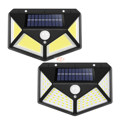 Amazon Cross-Border New Hot Solar Lamp Four Sides 100led Light Infrared Sensor Lamp Wall Lamp Garden Lamp Street Lamp