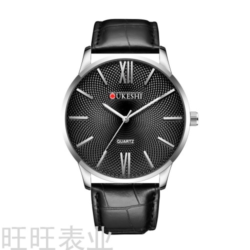 okshi brand men‘s watch high-end large dial simple waterproof ultra-thin stainless steel belt quartz watch