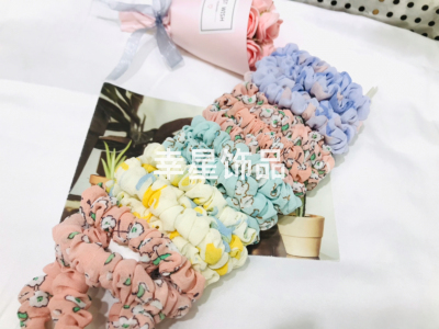 Floral Fresh Fine Circle Hair Ring Hair Rope Fabric Gauze Student Girl Headband Elastic Band Headwear Hair Accessories