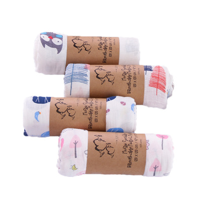 Summer Newborn Swaddling Towel Muslin Cotton Double-Layer Gauze Gro-Bag Washed Bath Towel Baby Baby Blanket