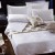 Homestay Hotel Hotel Bedding Cloth Product White with Printed Pattern Satin Cotton Four-Piece Guest Room Cloth Product