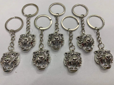 Tiger Year Alloy Tiger Head Keychain New Embossed Flat Tiger