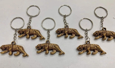 Resin Tiger Head Keychain Plastic Tiger Keychain