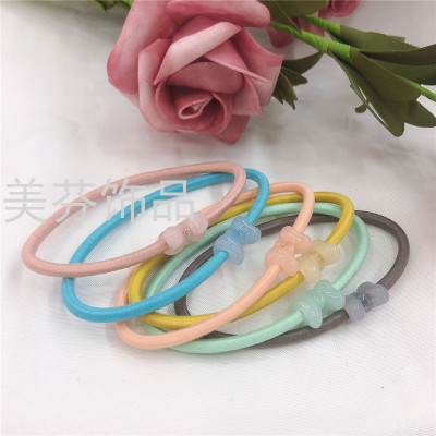Simple European and American Style Classic Bow-Knot Rubber Band Multi-Color All-Match HairTiesHeadwearHairRingWholesale