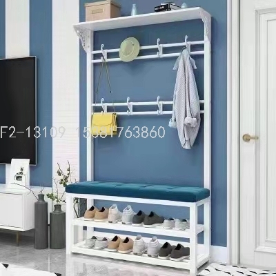New Shoes and Hat Rack Simple Coat Rack Shoe Rack Integrated Combination Hall Rack with Shoe Changing Seat WX-C07WOOD