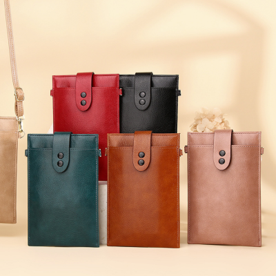 Online Red Japanese Style Artistic Retro Shoulder Bag Simple Casual Vertical Mini Bag Korean Style Crossbody Phone Bag