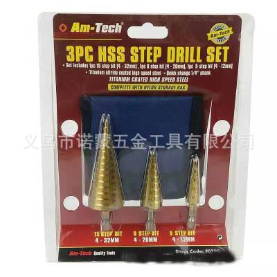 Noemon Large 3 Hexagonal Handle Step Drill Pagoda Drill Foreign Trade Exclusive for Customization