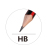 Red and Black Strip Triangle Pole Leather Tip Pointed Pencil HB (MC050-6)