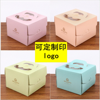 Corrugated Box White Card Box 6/8/10/12-Inch Customized Birthday Portable Cake Box Golden of European Style Baking Box