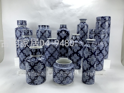 Candy Box Guyun Factory 9480 Home Ceramic Crafts Decoration Vase Creative Chinese Blue and White Porcelain