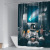 2020 Cross-Border Amazon Astronaut Shower Curtain Horror Skull Shower Curtain Shower Curtain with Hook One Piece Custom