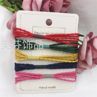 Factory Wholesale Korean Style Fresh Rubber Headband Head Rope Hair Band Simple High Elastic Fashion Hair Accessories