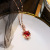 Crystal Red Fox Necklace Female Titanium Steel 18K Gold Color-Preserving Clavicle Chain Personality All-Match Internet Celebrity Live Broadcast