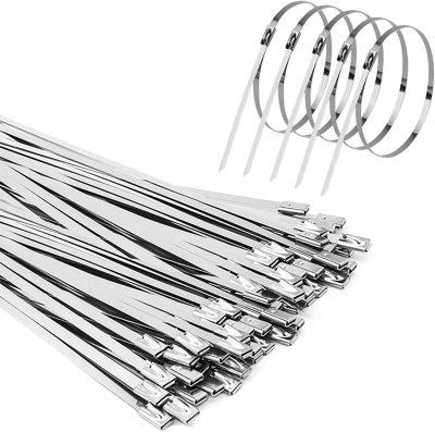 Metal Zip Ties Heavy Duty Stainless Steel Ribbon Suitable for Exhaust Packaging for Outdoor Fences and Roof Board, Etc.
