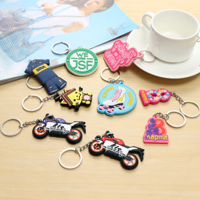 Creative Activity Gift Key Chain Customization Color Cartoon Key Button Supply Soft Glue Key Pendants Accessories Manufacturer