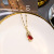Crystal Red Fox Necklace Female Titanium Steel 18K Gold Color-Preserving Clavicle Chain Personality All-Match Internet Celebrity Live Broadcast