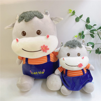 Factory Direct Sales Cartoon Cute Couple Cow Plush Toy Pillow Doll Doll Animal Doll Sample Customization