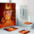 Amazon Shower Curtain Four-Piece Christmas Shower Curtain Set Polyester Waterproof Shower Curtain Christmas Toilet 