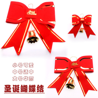 Christmas Decorations Christmas Tree Decoration Pendant Christmas with Bell Bow Tree Top Knot